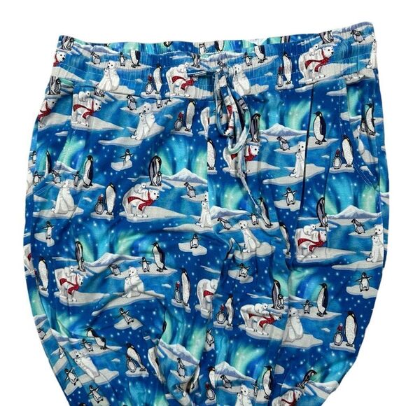 Free Birdies Womens Blue Polar Bear Print Comfy Bamboo Long Sleeve Pajama Set - Picture 8 of 10